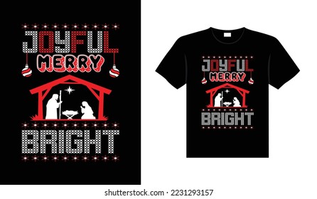 Ugly Christmas Sweater typography apparel Vintages Christmas T-shirt design Christmas merchandise designs, hand-drawn lettering for apparel fashion. Christian religion quotes saying for print