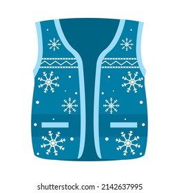 ugly christmas vest of snowflakes design