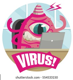 ugly cyclops computer virus monster