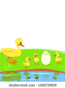 The Ugly Ducking- Aesop's Fairy Tale. Vectoral Illustration for Children Books, magazines, Web Pages and Blogs. White Background Isolated