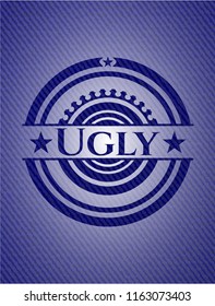 Ugly emblem with denim texture