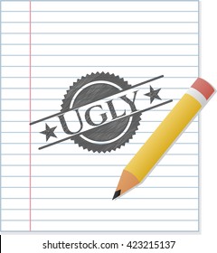 Ugly emblem with pencil effect