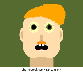 Ugly face. Redhead guy. Dumb dude.
