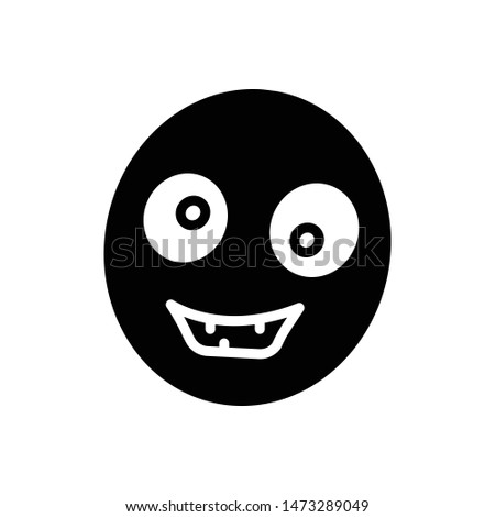 Ugly face vector black icon