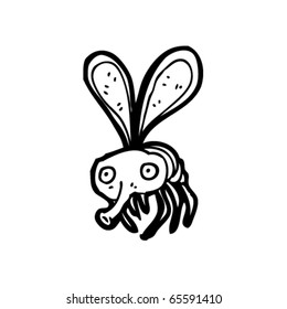 caricatura de una mosca fea
