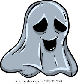 Ugly ghost, illustration, vector on white background