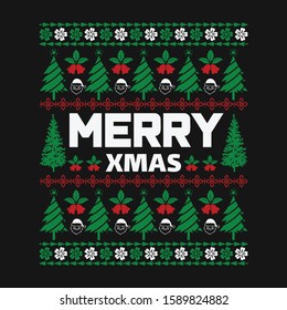 Ugly Merry Christmas sweater, t-shirt and apparel modern trendy design, typography, print, vector illustration, graphics, vectors