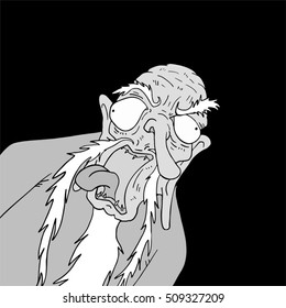 ugly old man draw