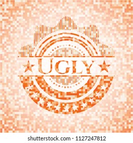 Ugly orange mosaic emblem