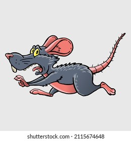 Ugly rat and runs away