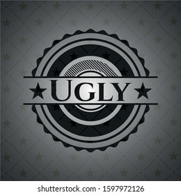 Ugly realistic black emblem. Vector Illustration. Detailed.