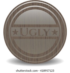 Ugly realistic wooden emblem