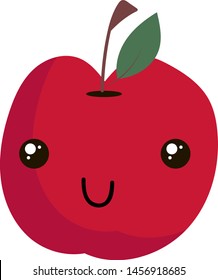 Ugly red apple, illustration, vector on white background