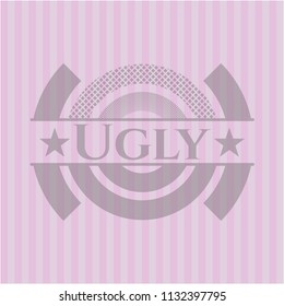Ugly retro style pink emblem