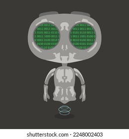 An ugly robot that is being hacked. Robot character