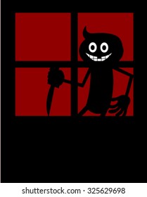 Ugly smile thief red and window