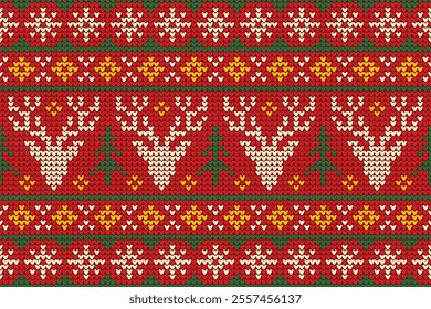 Ugly sweater background pattern for christmas and winter celebration