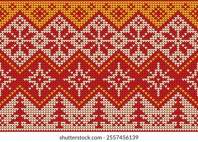 Ugly sweater background pattern for christmas and winter celebration