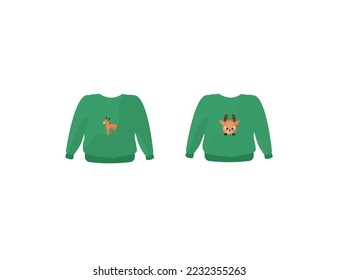Ugly sweater with Christmas fawn