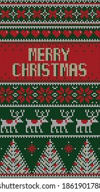 ugly sweater Christmas greetings template vector, illustration
