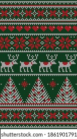ugly sweater Christmas greetings template vector, illustration