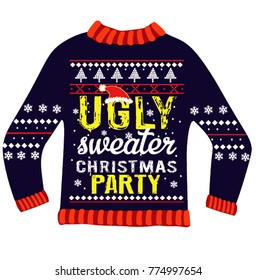 Ugly sweater christmas party. Wall stickers. 