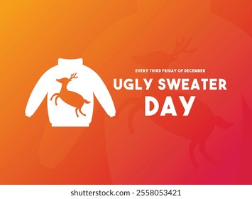 Ugly Sweater Day. Gradient background. Eps 10