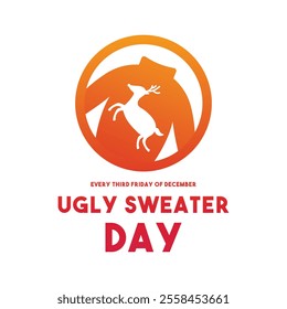 Ugly Sweater Day. Gradient colors. White background. Eps 10