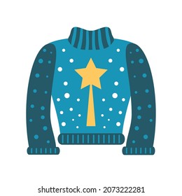 ugly sweater knitted clothes icon