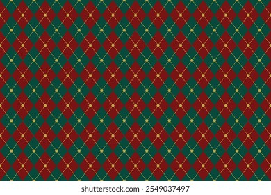 Ugly sweater Merry Christmas Happy New Year illustration knitted background seamless pattern folk style scandinavian ornaments. Wallpaper wrapping paper textile print. White, red, green colors.