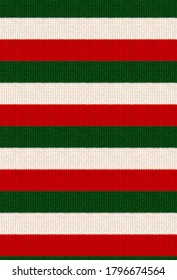 Ugly sweater Merry Christmas party ornament. Vector illustration Handmade knitted background seamless pattern with christmas tree, snowflake, scandinavian ornament. White, red, green colored knitting