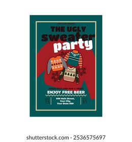 The ugly sweater party flyer template