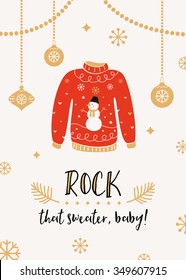 Ugly Sweater Party Invitation Card