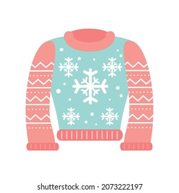 ugly sweater with snowflakes style