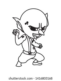 ugly troll magic character vector ilustration
