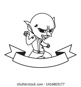 ugly troll magic character vector ilustration