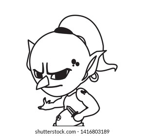 ugly troll magic character vector ilustration