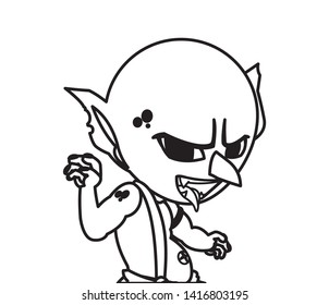 ugly troll magic character vector ilustration