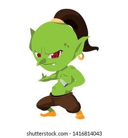ugly troll magic character vector ilustration