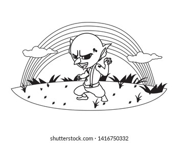 ugly troll with rainbow magic character