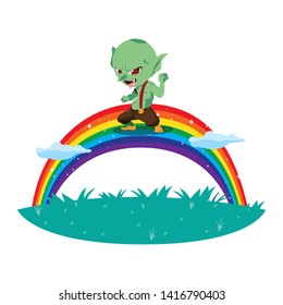 ugly troll with rainbow magic character