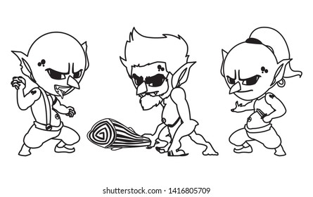 ugly trolls and caveman gnome magic characters