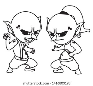 ugly trolls magic characters vector ilustration