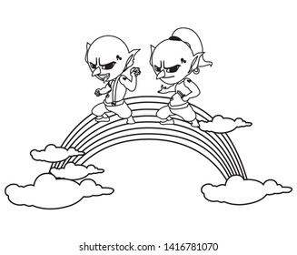 ugly trolls with rainbow magic characters