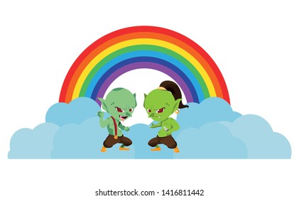 ugly trolls with rainbow magic characters