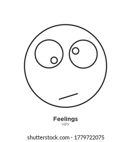 Ugly vector illustration lineal color and filled design