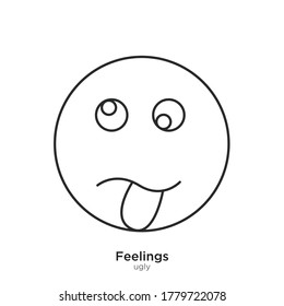 Ugly vector illustration lineal color and filled design