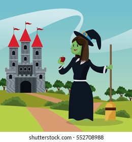 ugly witch castle tale landscape