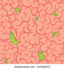 "Ugly worms" halloween seamless vector pattern (pink)