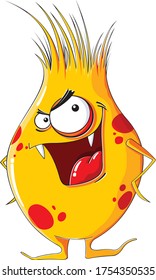 Ugly yellow evil monster cartoon